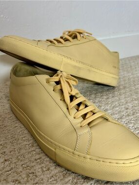 Common Projects Achilles 1528 Men's 42 Beige Leather Sneakers Rubber Outsole